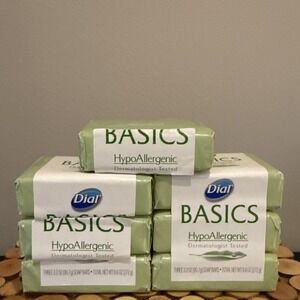 Dial Basics 7 Bars Hypo Allergenic Bar Soap 3.2 OZ Bars Discontinued